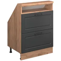Vicco Dachschrägenschrank Rion, Anthrazit Landhaus/Goldkraft Eiche, mit 2 Schubladen,