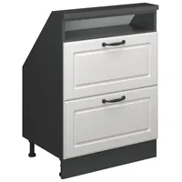 Vicco Dachschrägenschrank, Rion, Anthrazit/weiß Landhaus, Mit 2 Schubladen, Vicco