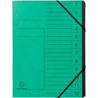 Exacompta 10x Ordnungsmappe - Gummizug, innen schwarz, 12 Fächer