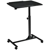 Goplus Laptoptisch hoehenverstellbar, Laptopstaender Holz, Notebooktisch mit Rollen, Notebookstaender