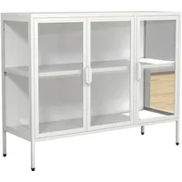 VCM Mid.you Vitrine , Buffetschrank, Stahl Glas Vitrine Sideboard
