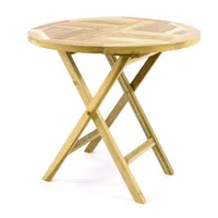 VCM Klapptisch Balkontisch, Gartentisch klappbar hochwertig Teak Holz Ø80cm