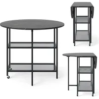 Costway Klapptisch Ø 80 cm schwarz