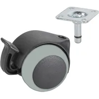 Dörner + Helmer Parkett-Doppelrolle 50mm KS-schwarz PVC-Rad Festst