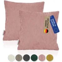 Lycce 2er Set Kissenbezüge, Kissenhüllen Cordstoff (40 x 40