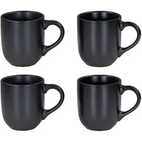 Levandeo Kaffeetasse 0,3 l Schwarz 4 St.