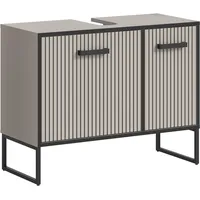 WELLTIME Waschbeckenunterschrank WELLTIME "Locri, Höhe 63 cm, Rillenoptik, Metall