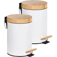 Beliani Tretmülleimer 3 l Weiß