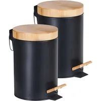 Beliani Tretmülleimer 3 l Schwarz