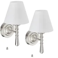 Relaxdays Wandlampe mit Schirm 2er Set, Zugschalter, Flur &