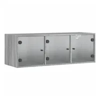 VidaXL Wandschrank mit Glastüren Grau Sonoma 102x37x35 cm