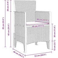 VidaXL Garten Essgruppe 5-tlg. Anthrazit