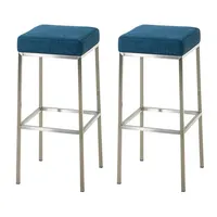 CLP Barhocker Montreal Stoffbezug blau/edelstahl