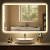 CLP Badspiegel Jericho mit Beleuchtung, Anti-Beschlag Badezimmerspiegel, Wandspiegel mit