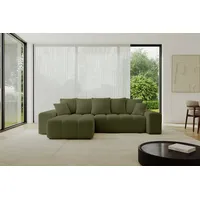 Altdecor Ecksofa mit Schlaffunktion und Bettkasten ENIL-L 297x189x68 Grün