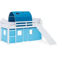 Homestyle4u Hochbett Kinder 90 x 200 cm Kiefer lackiert