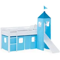 Homestyle4u Hochbett mit Rutsche 90 x 200 cm Kiefer