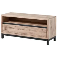 Massivmoebel24 TV-Board Wildeiche 120x40x56 bianco geölt VILLANDERS #212