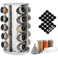 Luxuskollektion EHIOG Rotierendes Gewürzregal mit 20 Gewürzgläsern