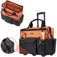 Vevor Werkzeugtasche mit Rollen, 50 kg Tragkraft, 27 Taschen,