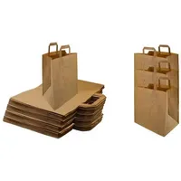 Lauroo Papiertragetasche Geschenktüten, Kraftpapiertragetasche 22+10x28 cm Braun 250 Stück