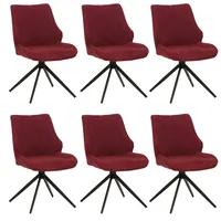 Mendler 6er-Set Esszimmerstuhl HWC-O48, Küchenstuhl, drehbar Auto-Return, Stoff/Textil Chenille