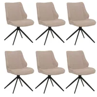 Mendler 6er-Set Esszimmerstuhl HWC-O48, Küchenstuhl, drehbar Auto-Return, Stoff/Textil Chenille