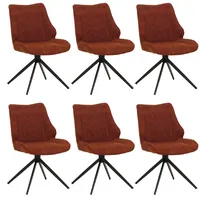 Mendler 6er-Set Esszimmerstuhl HWC-O48, Küchenstuhl, drehbar Auto-Return, Stoff/Textil Chenille