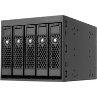 Silverstone SST-FS305B-E - DREI-5,25-Zoll-Geräte-Einschub-auf-fünf-3,5-Zoll-SAS-12G/SATA-6-Gbit/s-Hot-Swapping-Adapterkäfig, SST-FS305B-E (Schwarz+Schwarz)