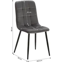 Homestyle4u Esszimmerstuhl Anthrazit Samt