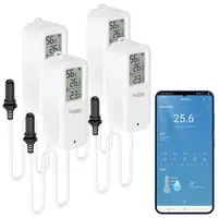 Luminea Home Control WLAN-Temperatur-/Luftfeuchtigkeitsmesser 4er-Set Schwarz
