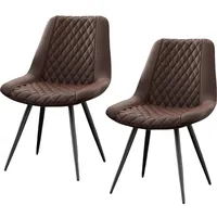 Hti-Living Esszimmerstuhl Astrid 2er-Set Kunstleder Braun