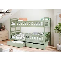 Kids Collective Hochbett 90x200 cm Etagenbett mit zwei Schubladen,