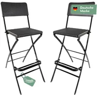 Lemodo Barhocker mit Lehne, klappbare Barstühle als 2er Set,