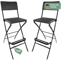 Lemodo Barhocker mit Lehne, klappbare Barstühle als 2er Set,