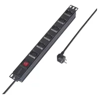 Sygonix SY-6736982 Steckdosenleiste 19 Zoll 6fach Schwarz Schutzkontakt 1