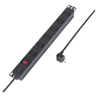 Sygonix SY-6736980 Steckdosenleiste 19 Zoll 6fach Schwarz Schutzkontakt 1