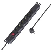 Sygonix SY-6736978 Steckdosenleiste 19 Zoll 6fach Schwarz Schutzkontakt 1St.