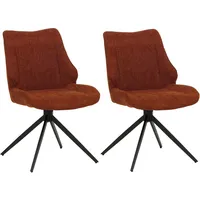 Mendler 2er-Set Esszimmerstuhl HWC-O48, Küchenstuhl, drehbar Auto-Return, Stoff/Textil Chenille