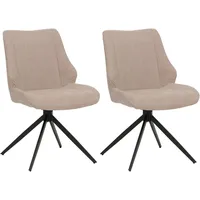 Mendler 2er-Set Esszimmerstuhl HWC-O48, Küchenstuhl, drehbar Auto-Return, Stoff/Textil Chenille