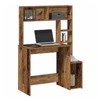 VidaXL Schreibtisch mit Regal Altholz-Optik 100x45x140cm Holzwerkstoff