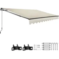 Tectake Gelenkarmmarkise, Beige, Kunststoff, 300x41x250 cm, CE, Sonnen- &