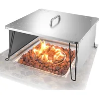 Vevor Feuerstelle Deckel 645x645x370mm Outdoor-Hitzeabweiser Feuerschalendeckel