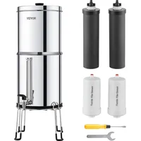 Vevor Schwerkraft Wasserfiltersystem Edelstahl Arbeitsplattensystem 7+7,5L Wasserfiltrationssystem, reduziert Blei