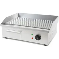 Vertes Grillplatte Bratplatte Plancha Grill Elektrisch 3000W aus Edelstahl