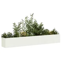 VidaXL Pflanzkübel Weiß 280x40x40 cm Kaltgewalzter Stahl -