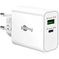 Goobay 30W USB C Ladegerät, GaN Dual Port Schnellladegerät