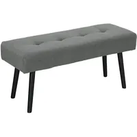 Homcom Sitzbank, Grau Kunststoff, 36x45x100 cm Wohnzimmer, Hocker, Sitzhocker