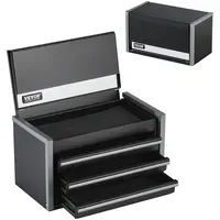 Vevor Werkzeugkasten mit 3 Schubladen schwarz 218,4x118x120 mm
