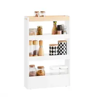 SoBuy Küchenwagen mit 3 Ablagen Weiß 50x14,5x80cm Modern